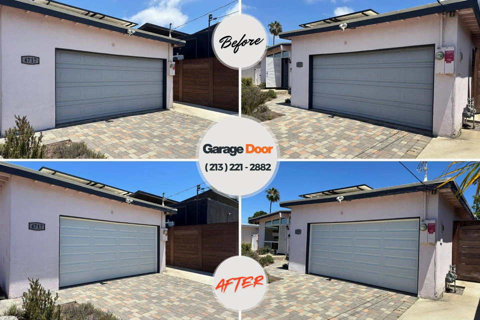 Before and after: garage door repair Crete, NE